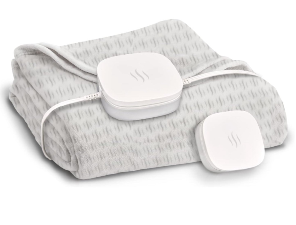 Hidden Heat Electric Foot of The Bed Warmer by SpotWarm; Wireless RF Remote, Microplush Flannel Mattress Warmer for Heated Feet. King Bed - 74” by 28”