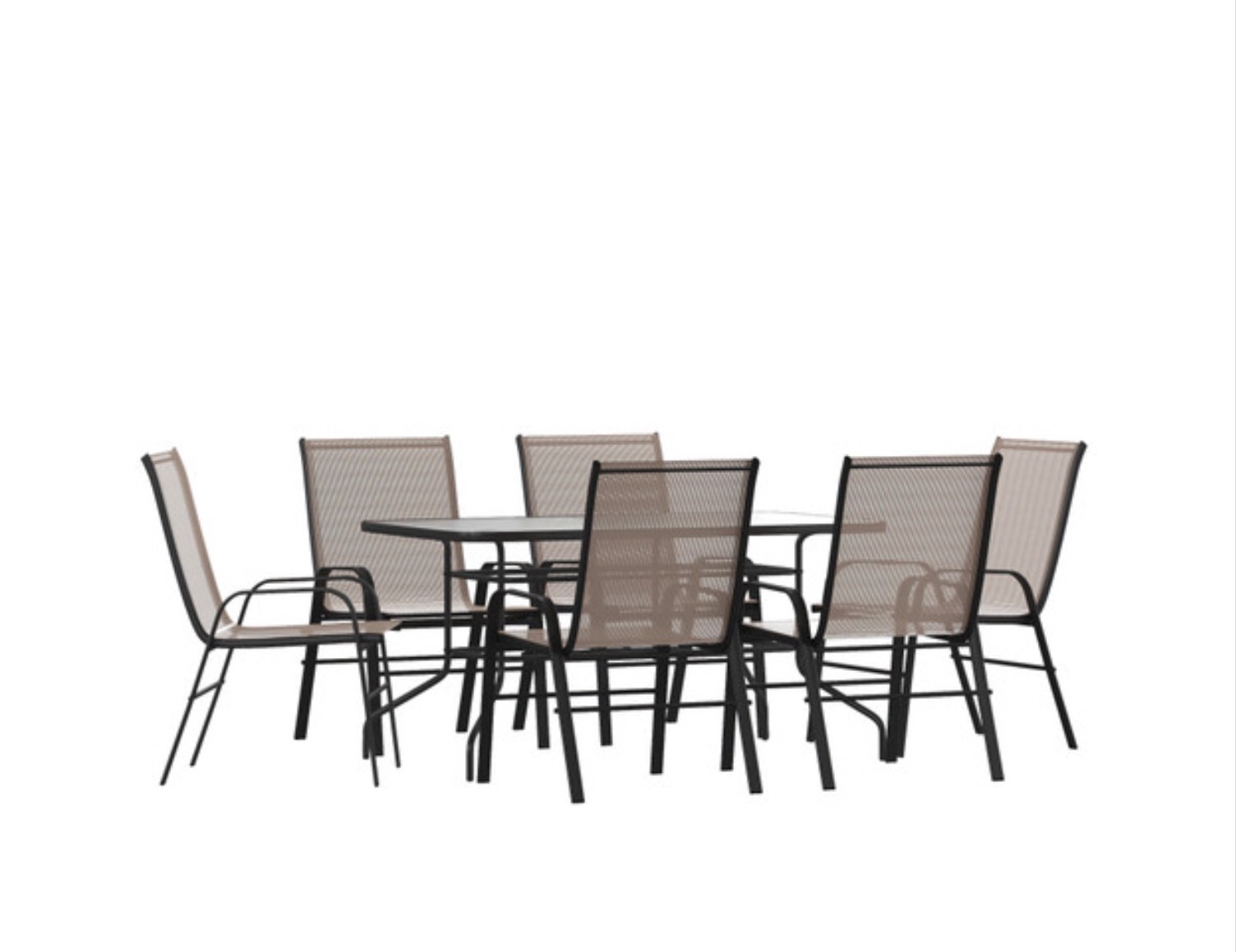 Yotrio group co FSS60471-6 6 chairs and glass table 