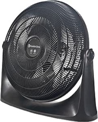 Comfort Zone CZHV201BS 20” PowrCurve Wall-Mountable High Velocity 3-Speed Floor Fan with 180-Degree Adjustable Tilt, Black