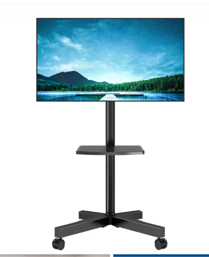 Rfiver 1-Shelf Rolling Floor TV Stand for 23"-55" TVs