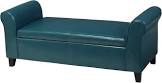 Christopher Knight Home Hayes Armed Fabric Storage Bench, Dark Teal 19.75"D x 50"W x 19.5"H Color: Dark Teal
