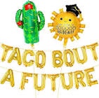 KatchOn, Taco Bout a Future Balloons - 16 Inch, Pack of 3 | Cactus Balloon, Sun Balloon for Taco Grad Party Decorations 2024 | Taco About a Future Decorations, Fiesta Graduation Party Decorations 2024
