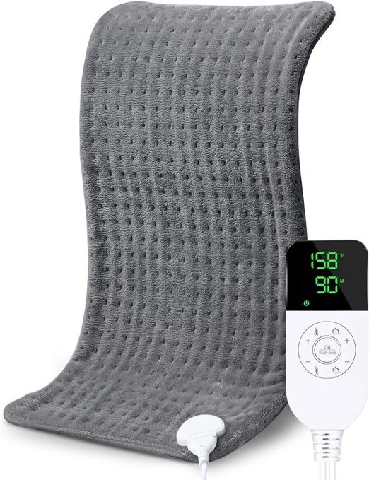 NOWWISH Heating Pad for Back Pain & Cramps Relief, XXL Extra Large Moist Heat Electric Heating Pads with Auto Shut Off, Gifts for Men, 17 "x 33", Grey