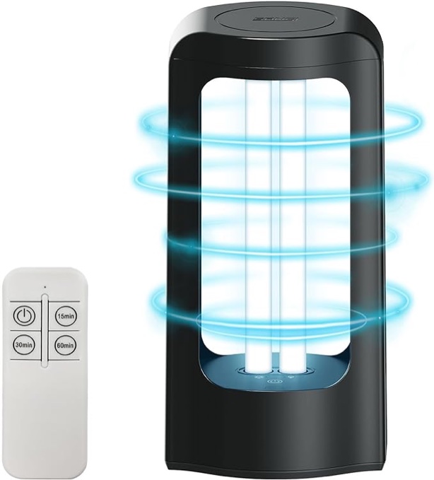 UV Light Sanitizer, Ultraviolet Light Sanitizer for Room?Air Freshener UV Lamp with Remote Control and Radar Monitor Sensor: Sterilize and Disinfect Every Room of Your Home for 15/30/60 Minutes