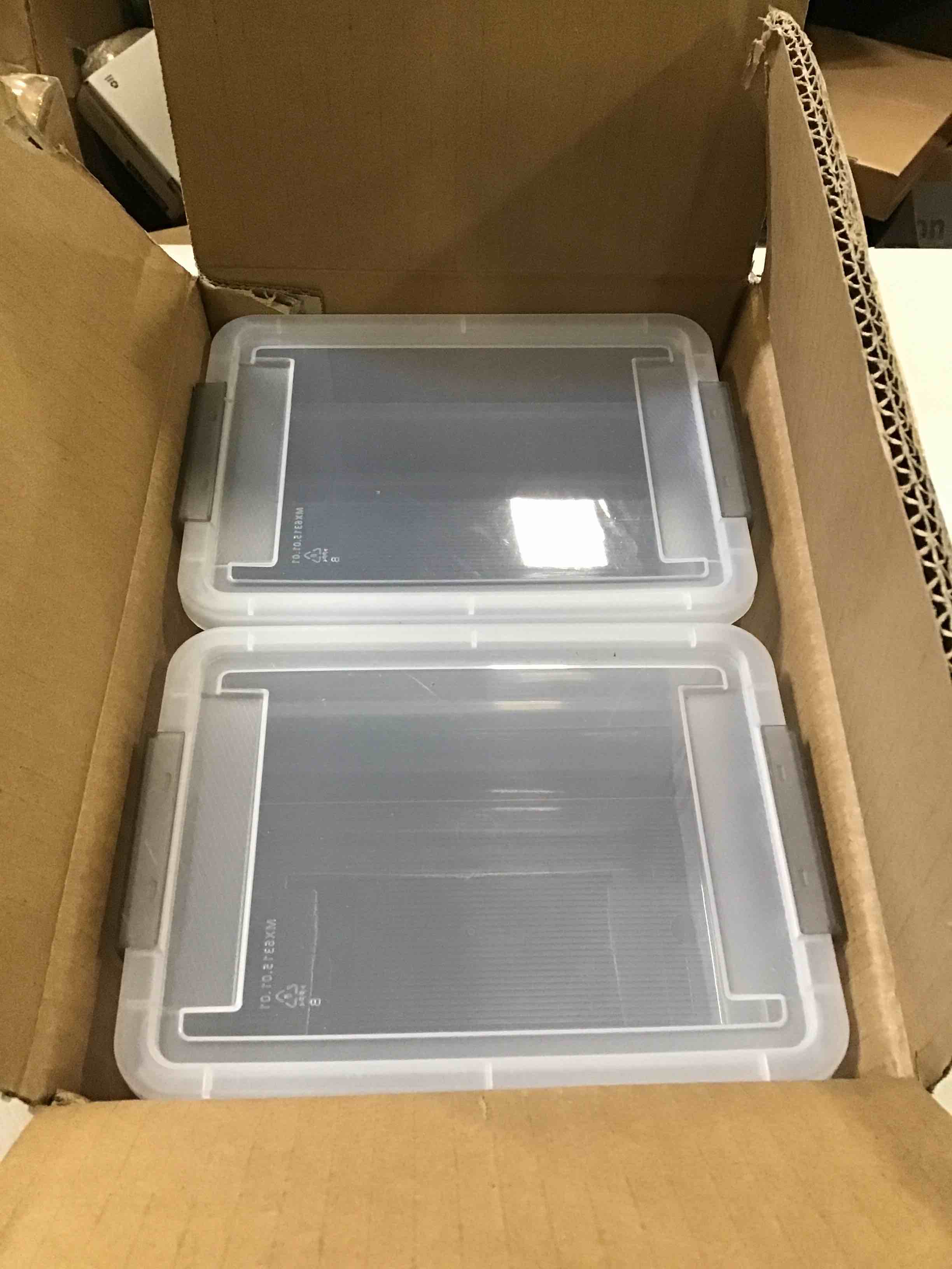 Citylife 1.3 QT 10 Pack Small Storage Bins Plastic Storage Container Stackable Box with Lids for Organizing, Clear White