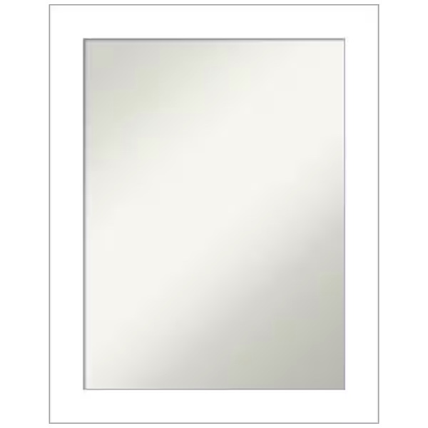 Cabinet White Wedge White 22 in. H x 28 in. W Framed Non-Beveled Bathroom Vanity Mirror in White