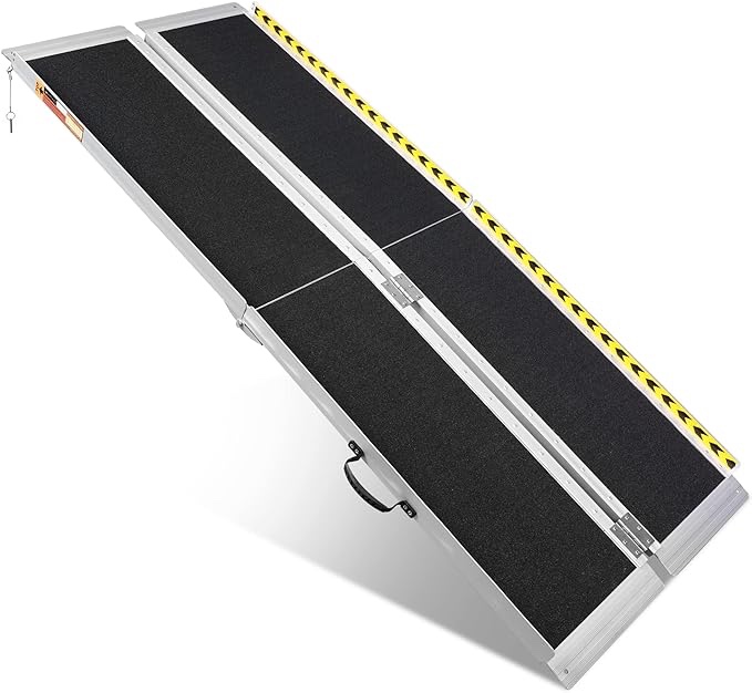 VNN Portable Wheelchair Ramp 6FT, Non-Slip Aluminum Folding Handicap Ramp, Door Threshold Wheelchair Ramps for Home, Wheel Chair Ramp for Home Steps, Scooter Ramp for Car, Doorways, Curbs, Stairs