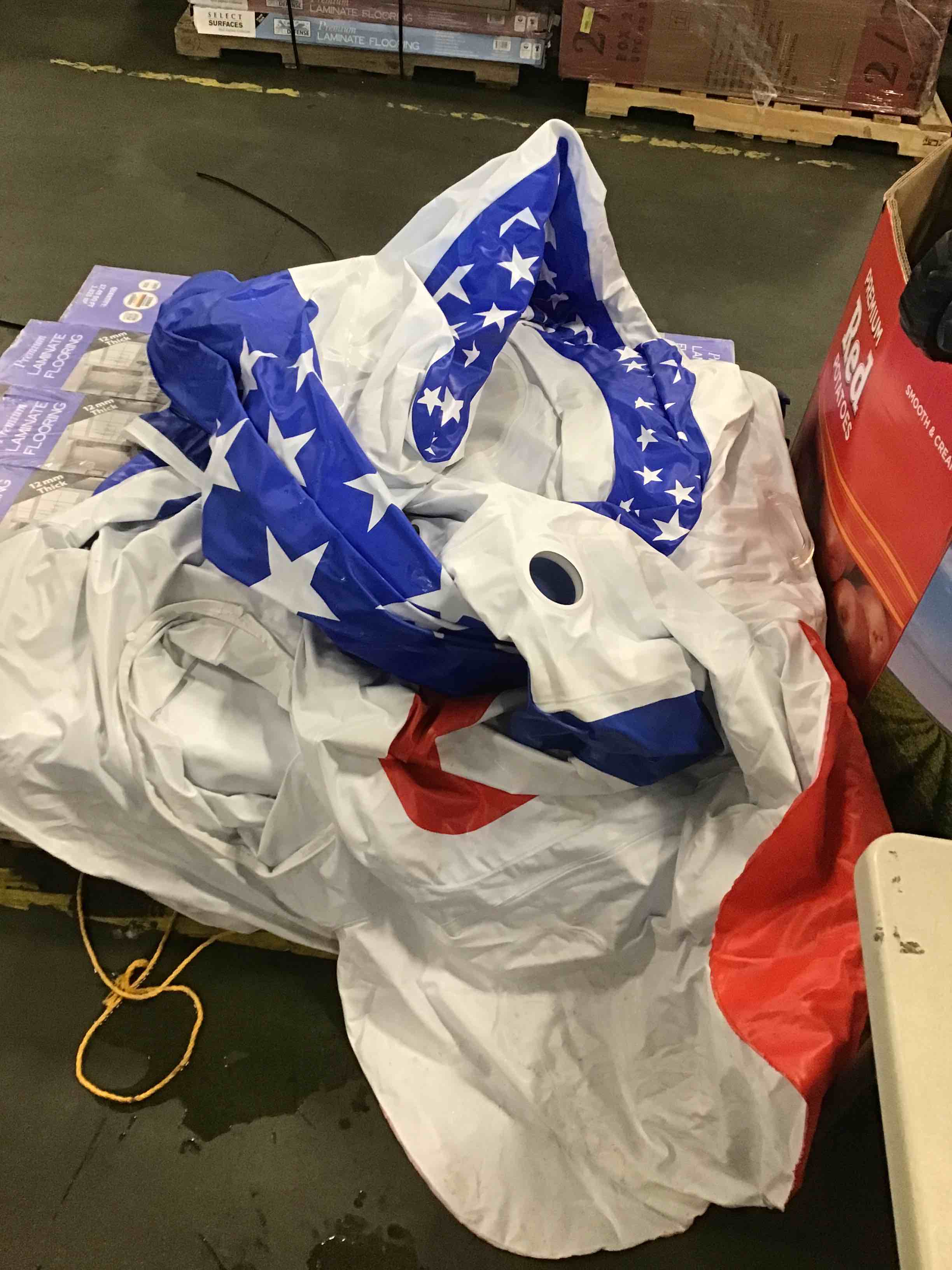 inflatable towable tube red white and blue