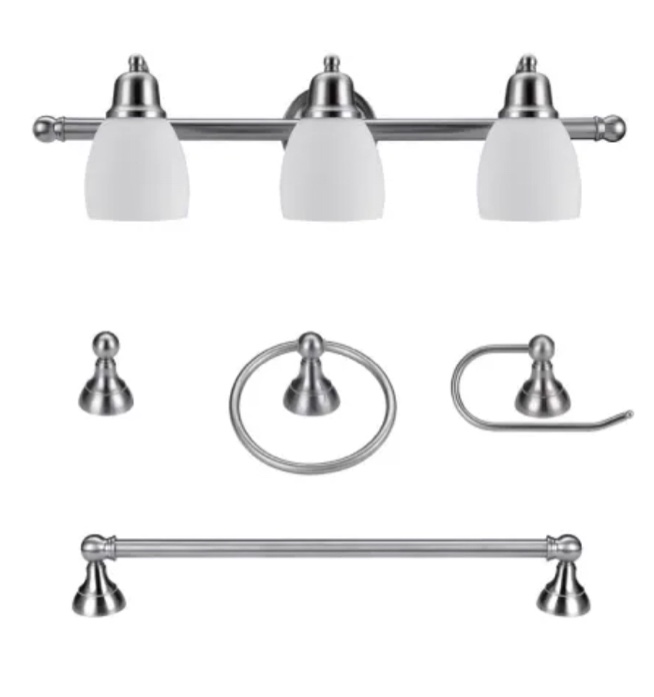 Patriot Lighting 3-light Vanity Light 5-pack Indoor Lighting Chrome With More