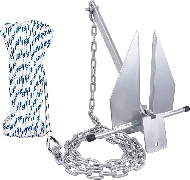 MARINE SYSTEM Portable Galvanized Fluke Style Anchor Kit 8 LB 10 LB (10 lb)
