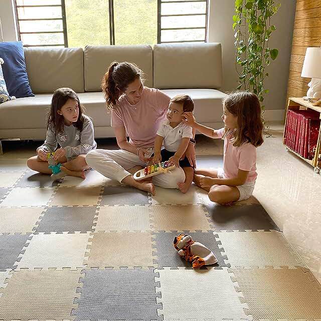 MioTetto Soft Non-Toxic Foam Baby Play Mat | Toddler Playmat | Colorful Jigsaw Puzzle Play Mat | 36 Squares Foam Floor Mats for Kids & Babies | EVA Foam Interlocking Tiles for Gym, Nursery, Playroom