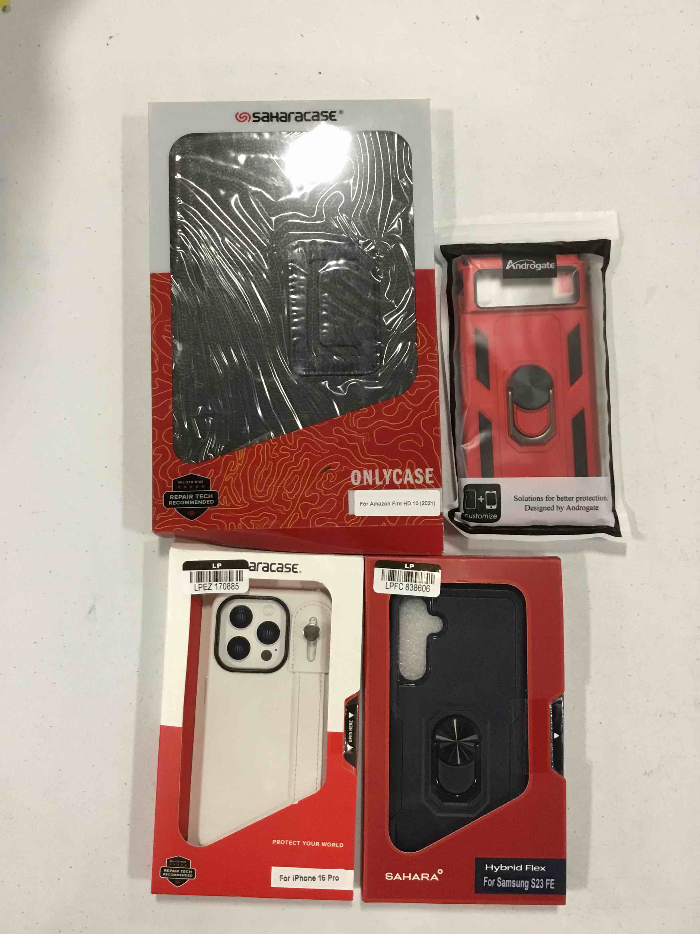 assorted  phone cases, & Amazon Fire HD 10 case