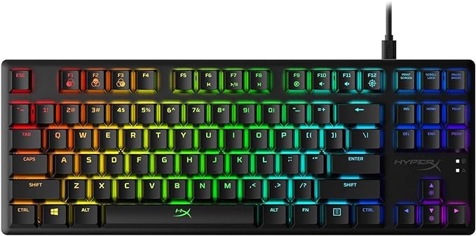 HyperX Alloy Origins Core - Tenkeyless Mechanical Gaming Keyboard, Software Controlled Light & Macro Customization, Compact Form Factor, RGB LED Backlit, Linear HyperX Red Switch,Black