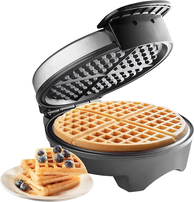 Waffle Maker by Cucina Pro - Non-Stick Waffler Iron with Adjustable Browning Control, Griddle Makes 7 Inch Thin, American Style Waffles for Breakfast, Great for Holiday Breakfast or Gift