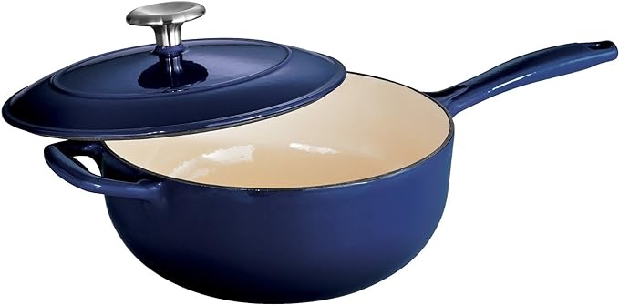 Tramontina Covered Saucier Enameled Cast Iron 3-Quart, Gradated Cobalt, 80131/071DS