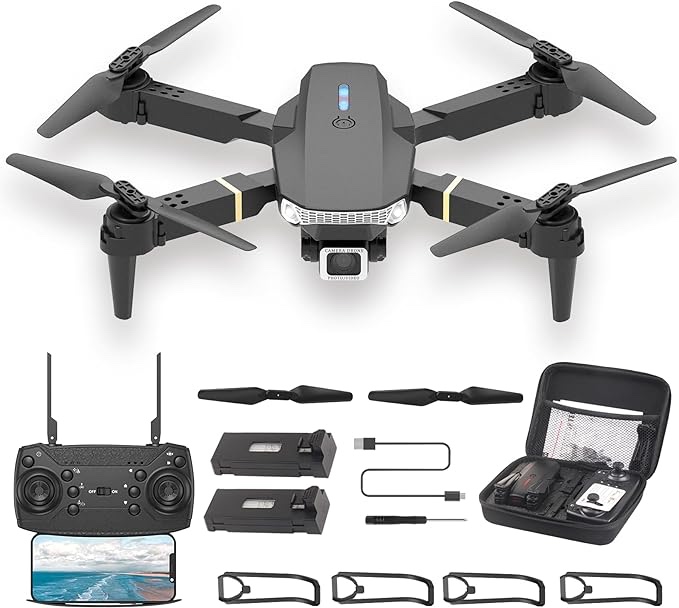 Wipkviey Drone with Camera for Adults, 1080P HD FPV Drone for Kids, T27 Foldable RC Drone with 3D Flips/Altitude Hold/Gesture Selfie/Waypoint Flight, 2 Batteries and Case, Gifts for Boys/Girls Beginners