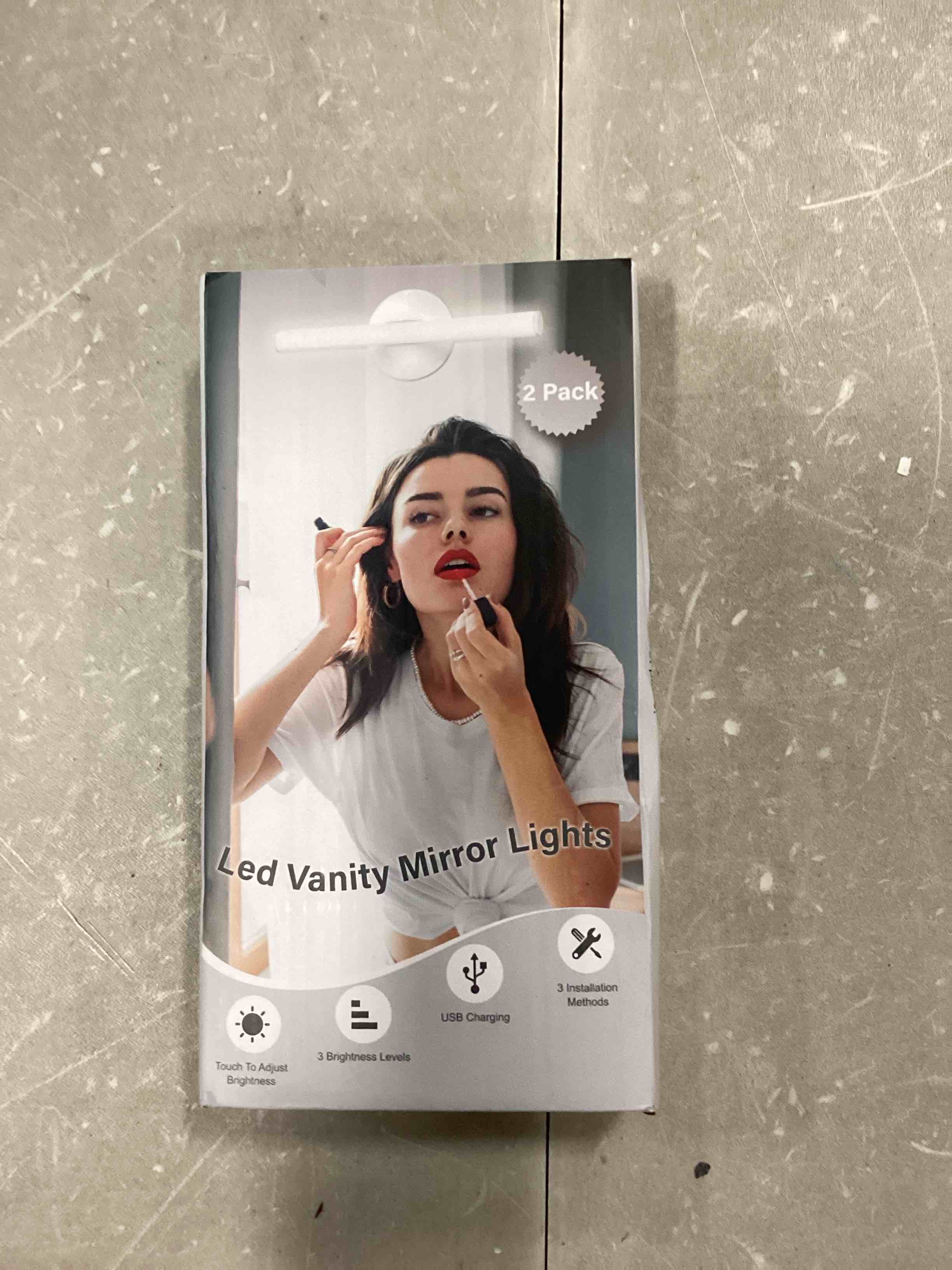 Benature LED Mirror Lights Portable Rechargeable Vanity Light 3 Brightness Touch Control Makeup Light for Bathroom Dressing Room 2 Packs