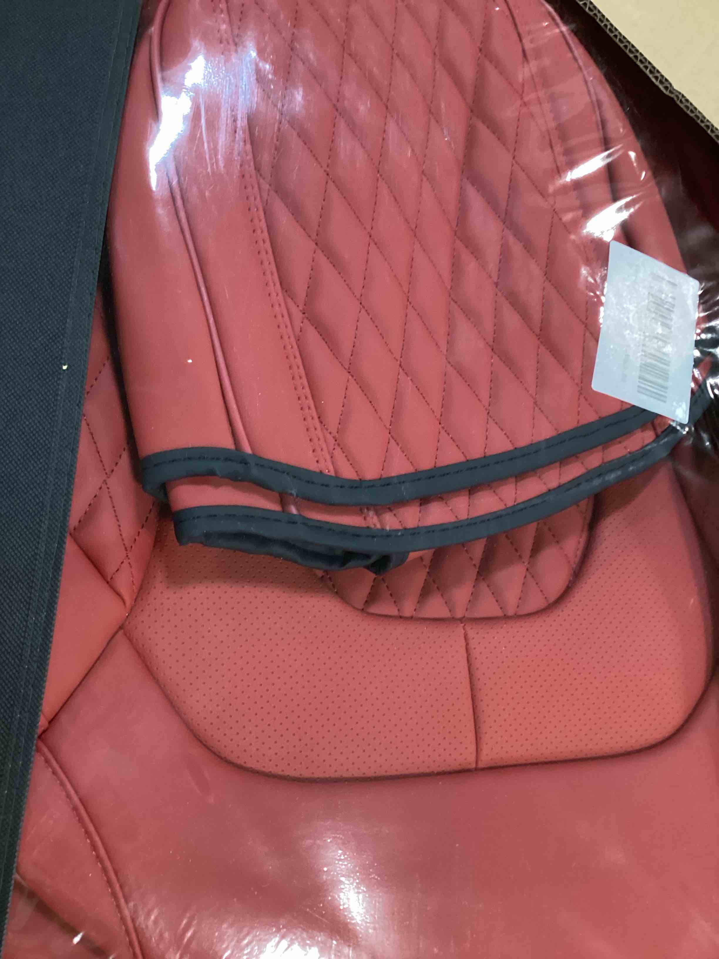 Coverado Leather Seat Covers, Waterproof Luxury Leatherette Car Seat Cushions for Front and Rear 5 Pcs, Stylish Seat Protectors Auto Accessories Universal Fit Most Sedans, SUVs and Trucks, Red