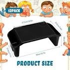 Kisston 12 Pcs Kids Lap Desk Bulk Lap Tray Lap Table Bed Table Plastic Lap Desk with Extra Storage Space Activities Children Portable Lap Desk for Kids Students Work Study School Classroom (Black)