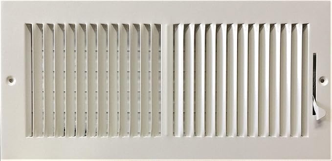 HBW 14"x 6" (Duct Opening Size) 2-Way Stamped Face Steel Ceiling/sidewall Air Supply Register - Vent Cover - Actual Outside Dimension 15.75" X 7.75"