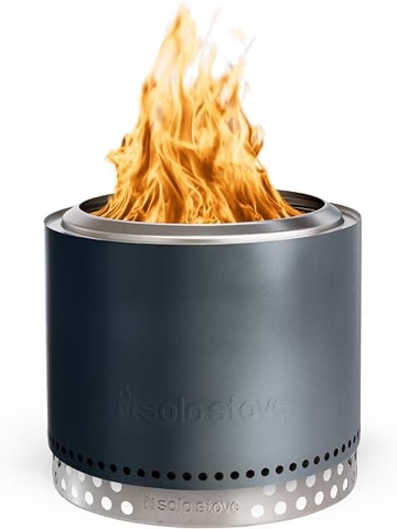 Solo Stove Bonfire 2.0 with Stand, Smokeless Fire Pit | Wood Burning Fireplace w Removable Ash Pan, Portable Outdoor Firepit For Camping, Stainless Steel, H:16.75in x Dia:19.5in, 25.1lbs, Color: Water