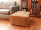 W48780876 camel fuzzy fabric ottoman