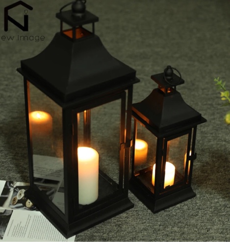 2Pcs Metal Candle Holder Vintage Hanging Candle Lanterns Tower Lantern for Garden Indoor Outdoor Weddings Home Decor