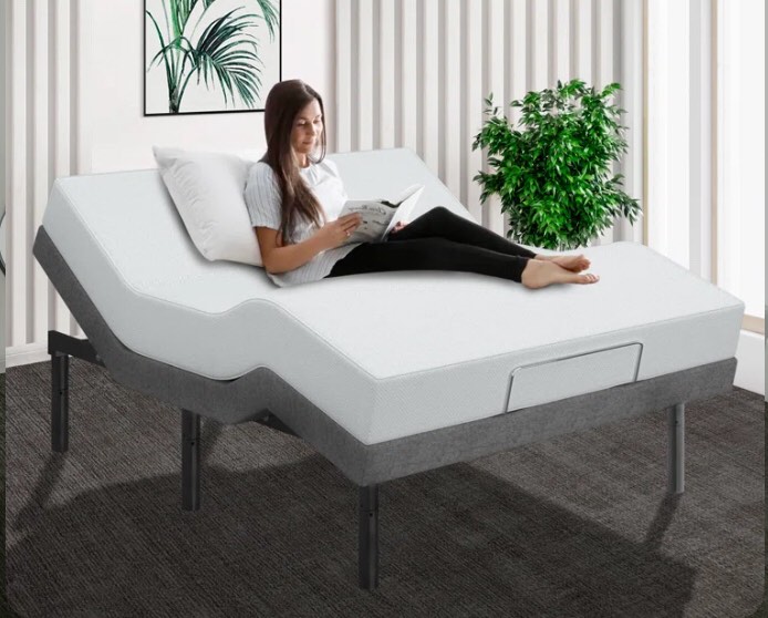 Twin XL Luzon Adjustable Inclining Bed Frame with Dual Massage Smart App Control Underbedlight USB 