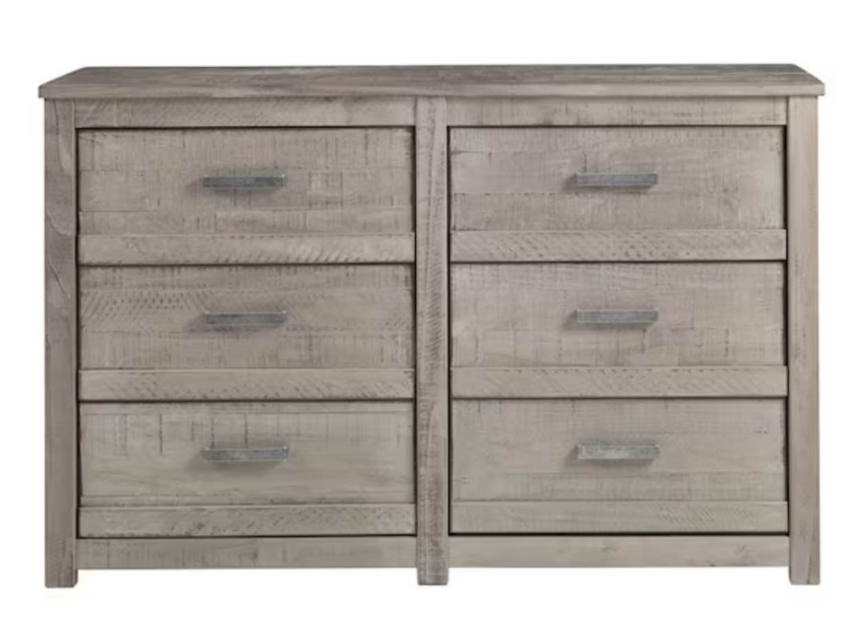 3642408COM2S 6 drawer dresser gray (Incomplete, Box 2/2 Only)