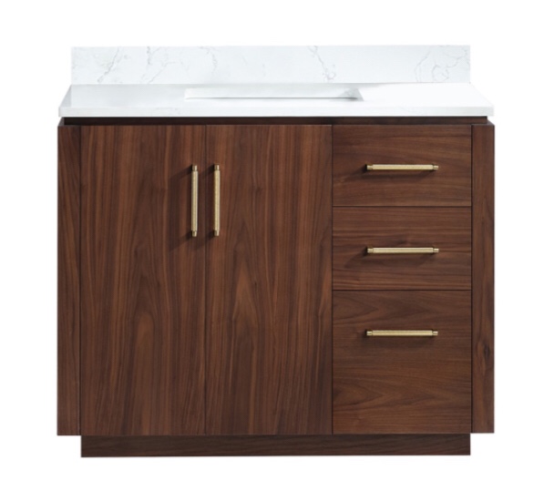 Vinnova 705742-NW-GW-NM San 42 Inch Freestanding Single Sink Bathroom Vanity with White Grain Composite Stone Top, Natural Walnut, Without Mirror - source: https://www.kbauthority.com/vinnova-705742-nw-gw-nm-san-42-inch-freestanding-single-sink-bathroom-vanity-with-white-grain-composite-stone-top-natural-walnut-without-mirror.html