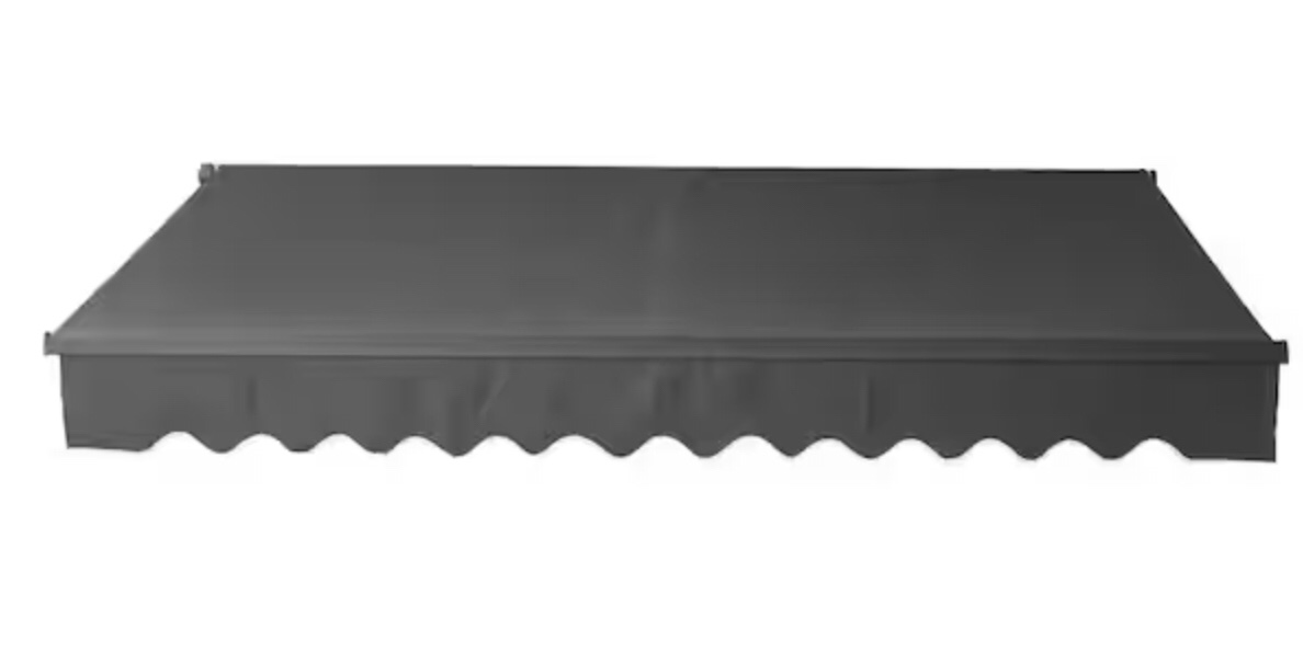 ALEKO 13 ft. x 10 ft. Black Motorized Patio Retractable Awning Black Frame UV Polyester