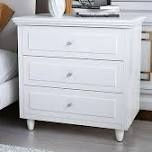 white 3 drawer nightstand (stock photo similar but not exact)