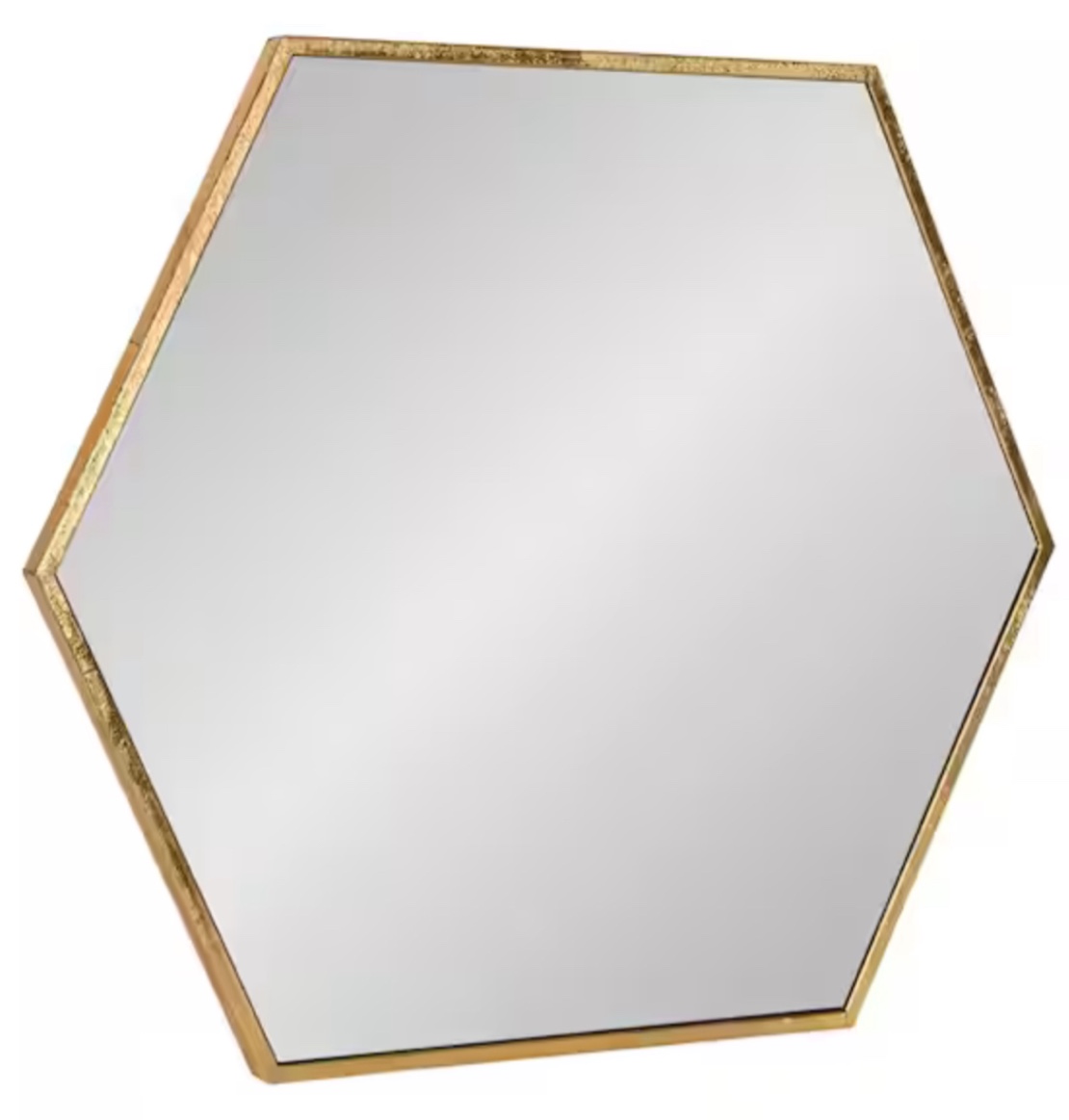 McNeer 26 in. x 22 in. Classic Hexagon Framed Gold Wall Mirror