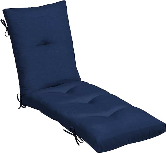 blue tufted lounge chair cushion 