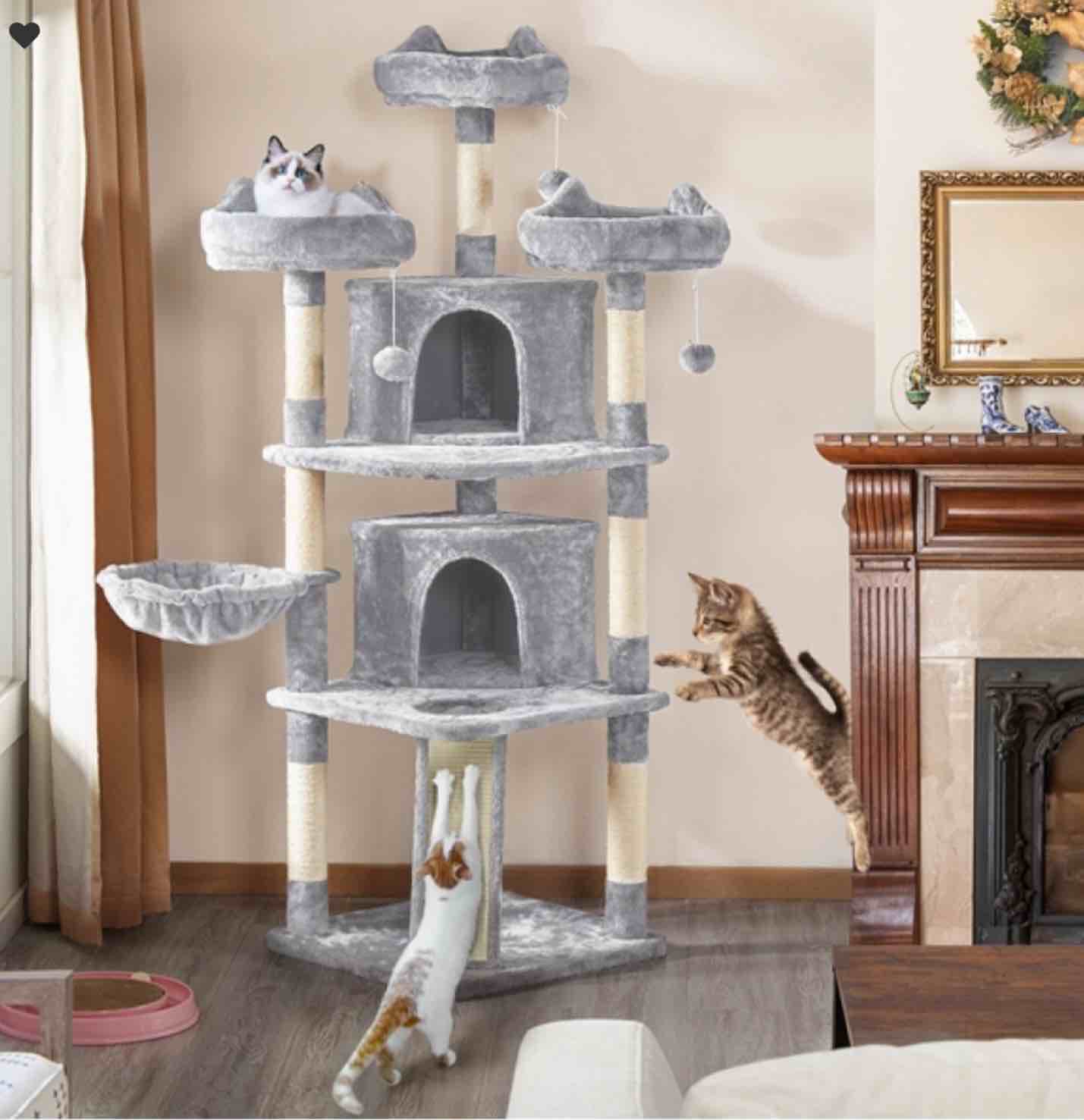 Large Cat Tree Big Cat House Plush Cat Tower