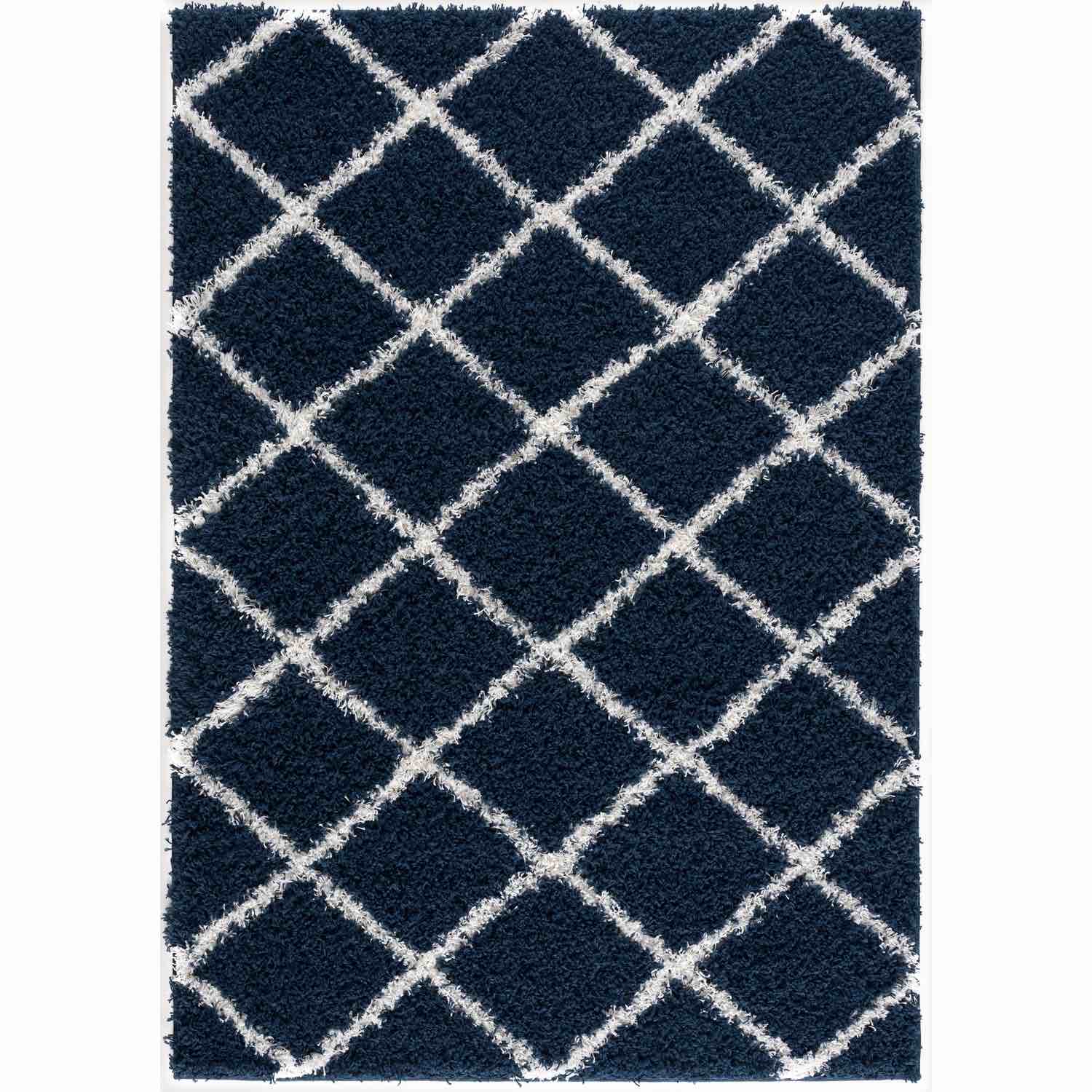 navy blue and white rug (size unknown)