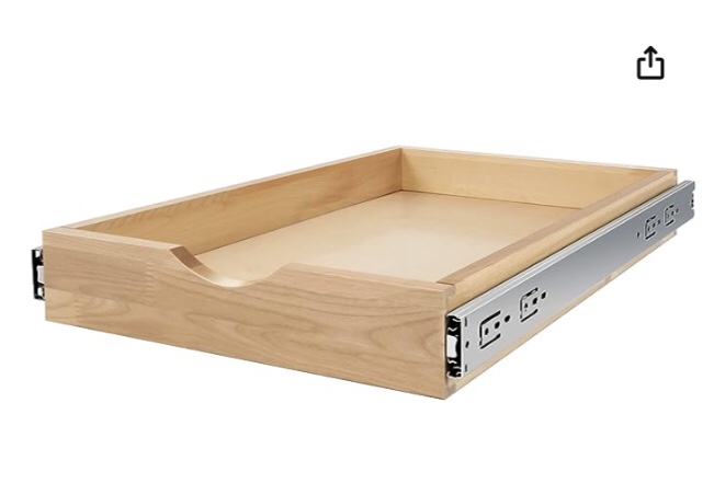 WelFurGeer Pull Out Shelves for Kitchen Cabinets, Slide Out Wood Cabinet Organizer, Pull Out Cabinet Shelf, Pantry Organizers and Storage, Wood Rack for Kitchen, Bathroom (27" Wide)