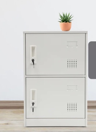 Huntyr 2-layer Vertical Stackable Cold Rolled Steel Storage Cabinet With Lock