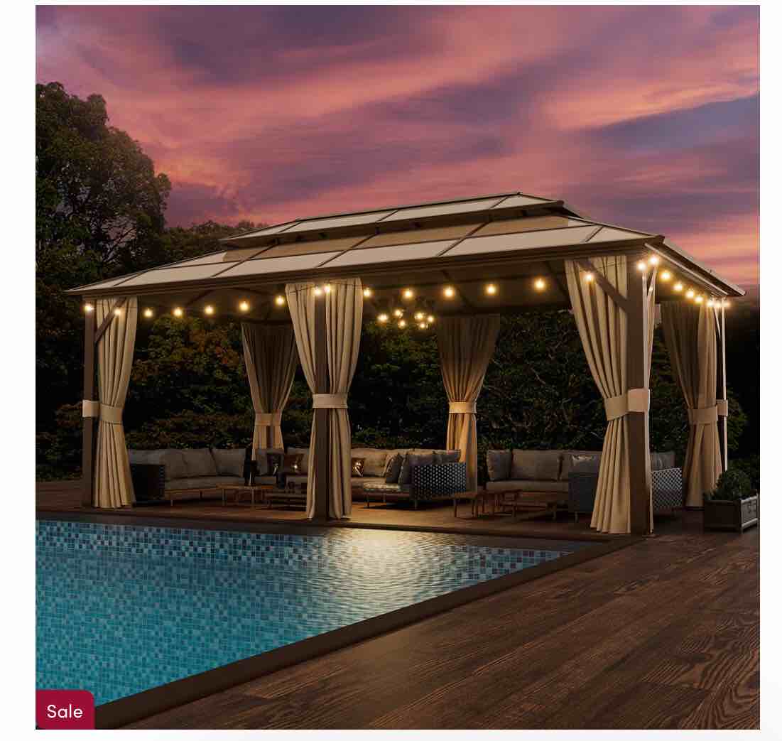 20Ft. W x 12 Ft. D Aluminum Patio Hardtop Gazebo ( Incomplete box 2 of 3)