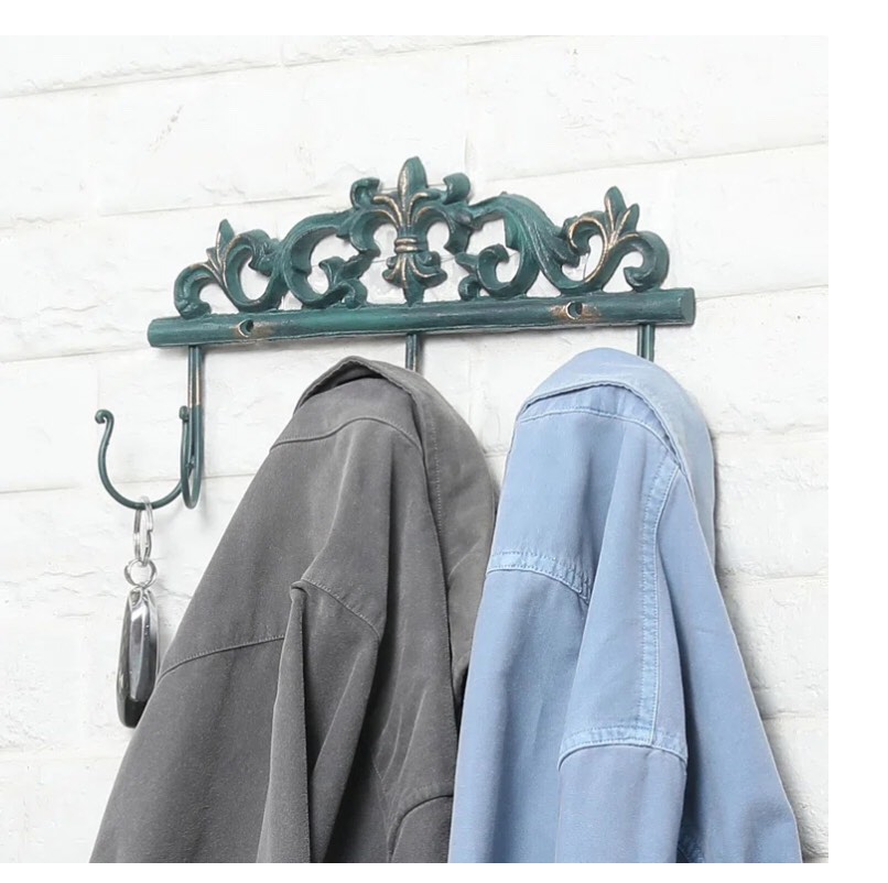 Lizotte 6 - Hook Wall Mounted Coat Rack in Turquoise