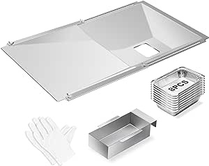 Grease Tray with Catch Pan and Foil Liner, Adjustable Drip Pan for 3/4/5 Gas Grill Models 