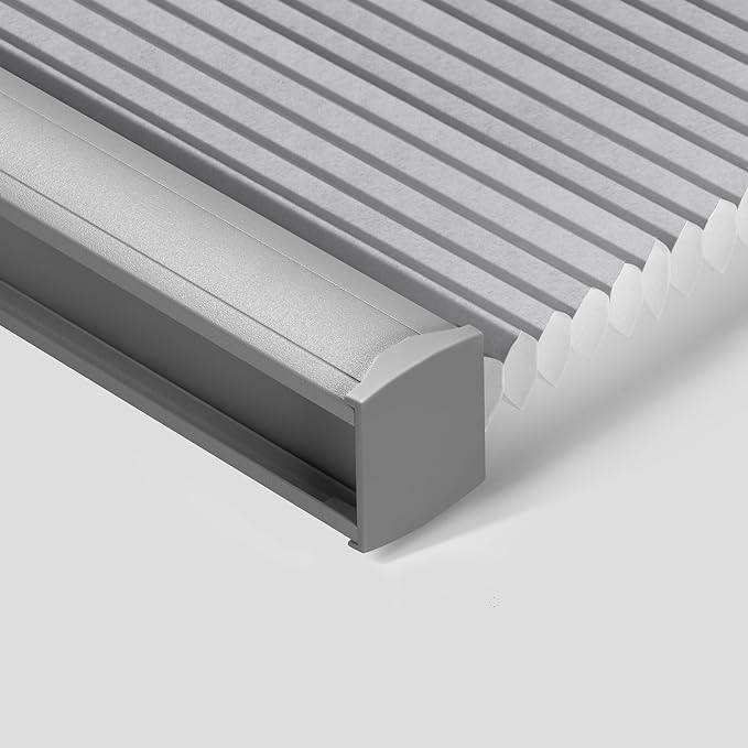 Light Filtering Cellular Shades, Cordless Honeycomb Blinds for Windows, Color-Matched Cellular Blinds, Custom Size for Bedroom Office Living Room, Light Filtering-Light Gray
