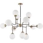 Ian K. Fowler bistro 14 light chandelier rubbed antique brass and black 