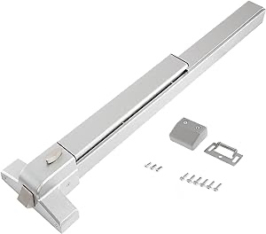 GCCSJ Door Push Bar Panic Exit Device Doors Lock Panic Bar Door Hardware UL Listed Aluminum Made Emergency Hardware Door Bar Lock with Roller Latch Emergency Panic Bars for Exit Door