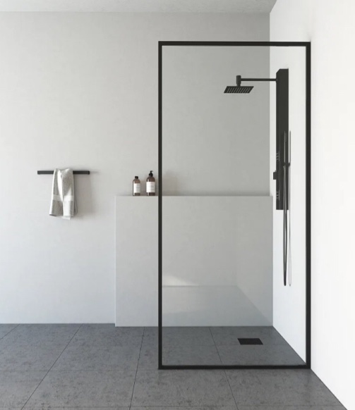 Vigo Meridian 74" High x 34-1/8" Wide Shower Screen Framed Shower Door with Clear Glass
