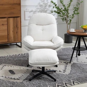 30.3'' Wide Tufted Swivel Lounge Chair and Ottoman