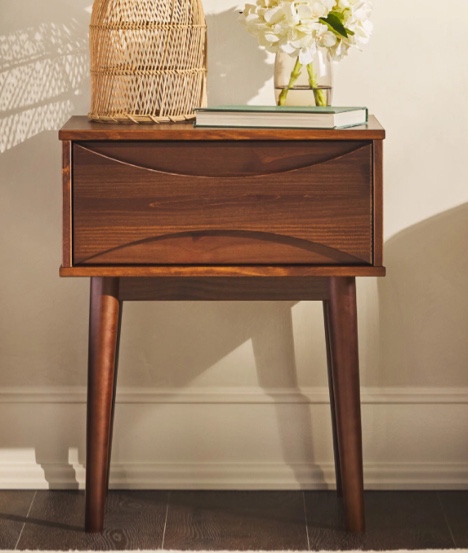 Amoakuh 1-Drawer Solid Wood Nightstand