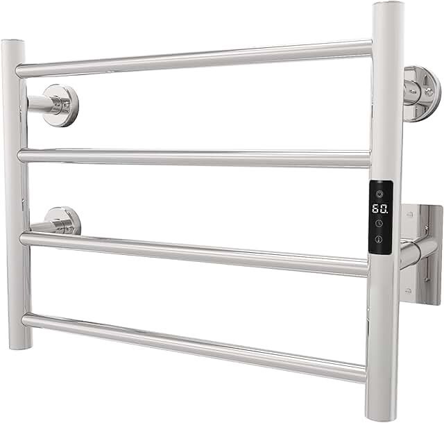 JSLOVE Aquatrend Heated Towel Rack, 4 Bar Electric - Brushed