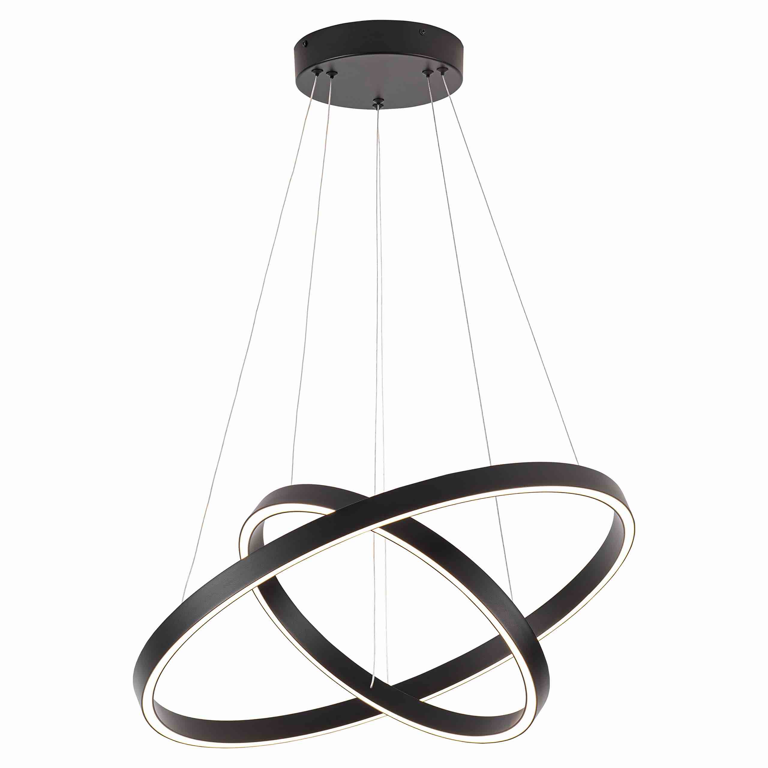 WELAKI Modern Led Chandelier, 2 Rings Contemporary Chandelier