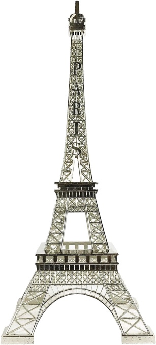 allgala 19 Inch 48CM Eiffel Tower Statue Decor Alloy Metal-Silver (EF19-86194)